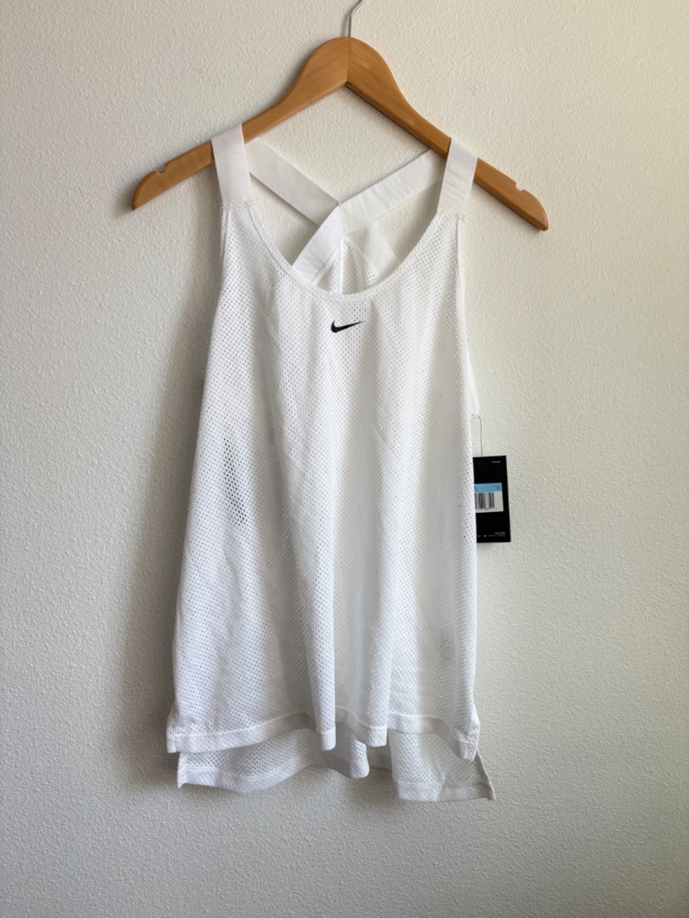 NWT Nike Elastika Dri-FIT Mesh Training Tank Top White Crossback Medium